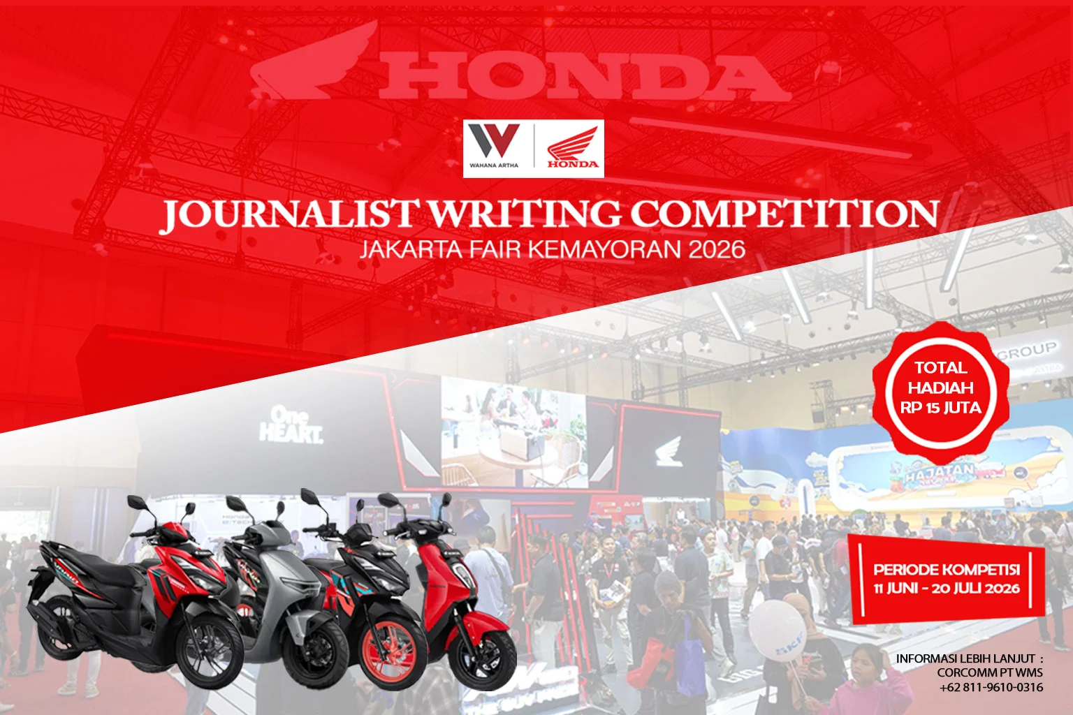 Tinggal 5 Hari Lagi! Pendaftaran Wahana Honda Journalist Writing Competition JFK 2026 Segera Ditutup